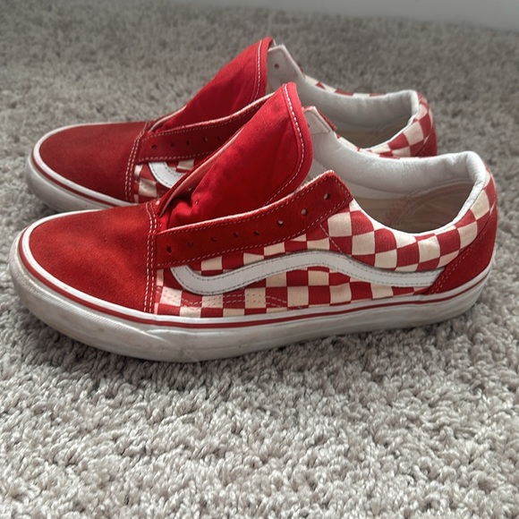VANS Red & White Checkered / Used Size 9 Men’s 10.5 Women’s - No Laces - Picture 3 of 6
